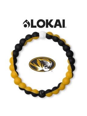 Lokai University of Missouri Unisex Silicone Black and Yellow XL Bracelet NWT